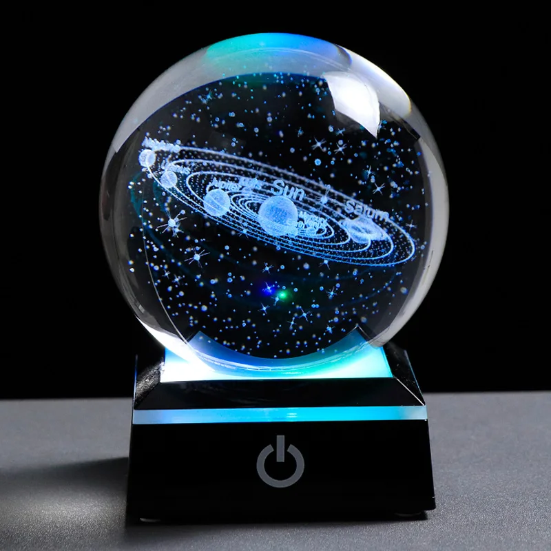 3D Crystal Ball Laser Engraved Planet Crystal Ball Solar System Globe Astronomy Gift Birthday Gift Glass Sphere Home Decoration - Image 4
